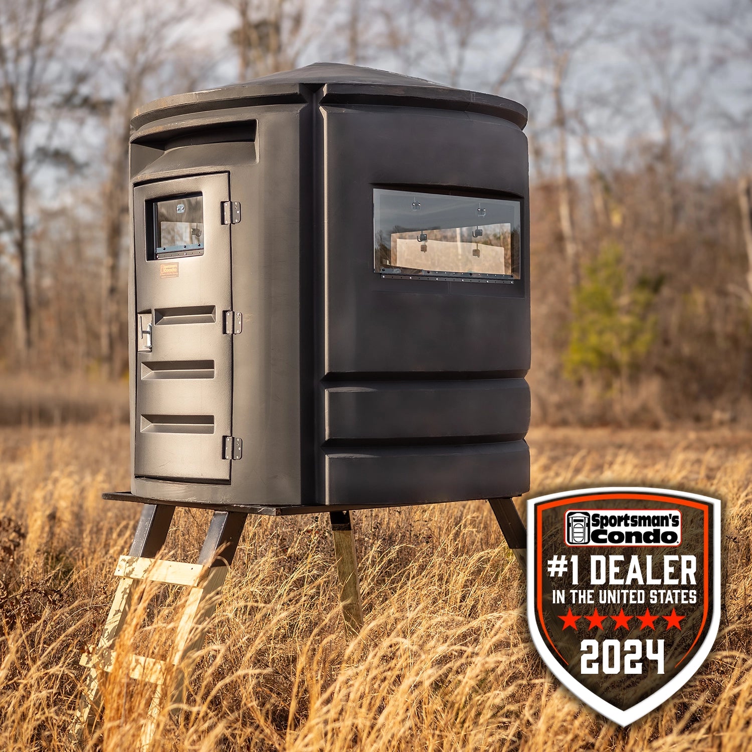 Sportsman's Condo Crossbow Condo 72 in. diameter Deer Blind: Black, Loaded