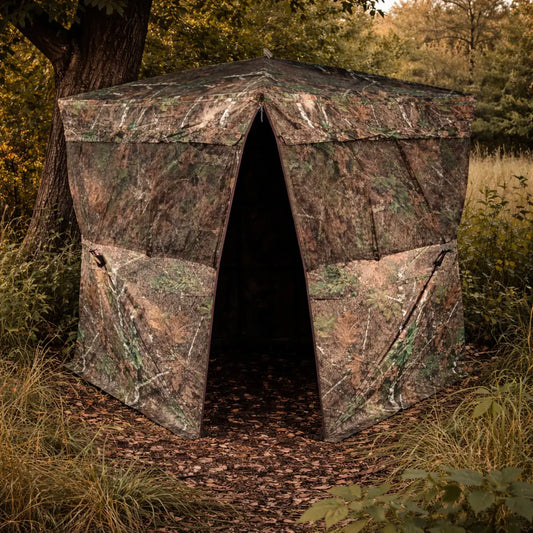 Muddy VS360 ground hunting blind in Mossy Oak Obsession camouflage pattern