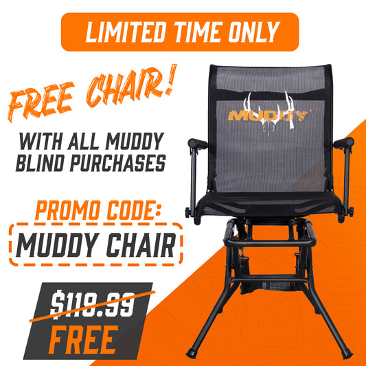 Muddy Bull XL 6'x6' Insulated Steel Box Blind - FREE PREMIUM CHAIR