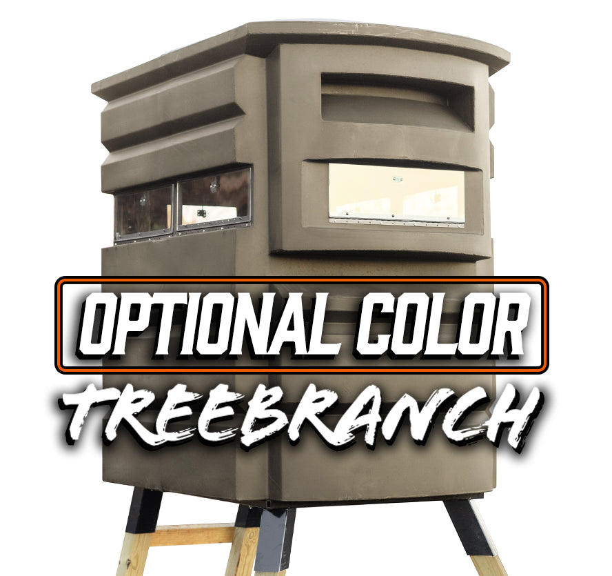 Sportsman’s Condo SC2 4x6 deer hunting blind in the optional Treebranch color