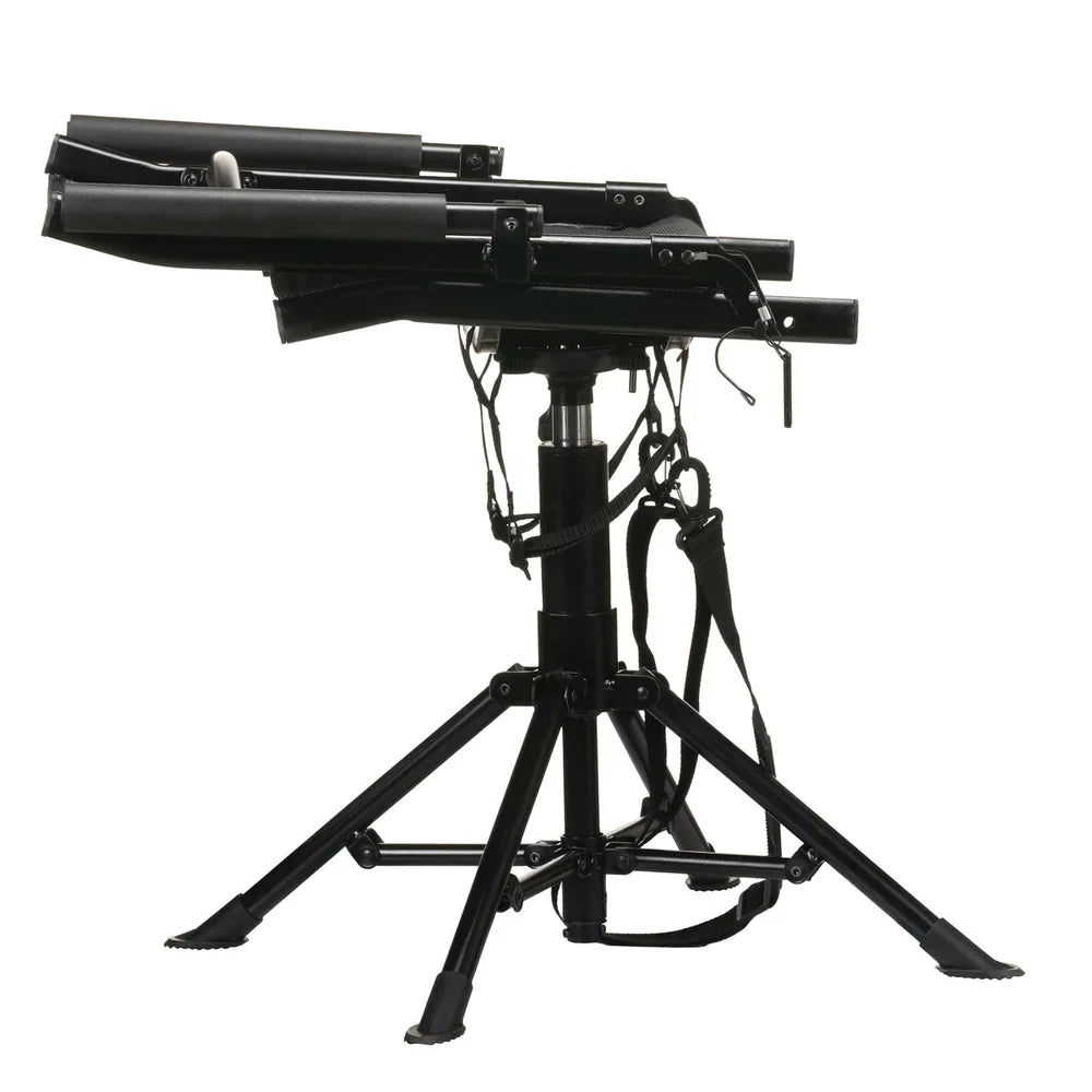 Titan Hunting Blinds Swivel Chair folded flat, side profile studio view on white
