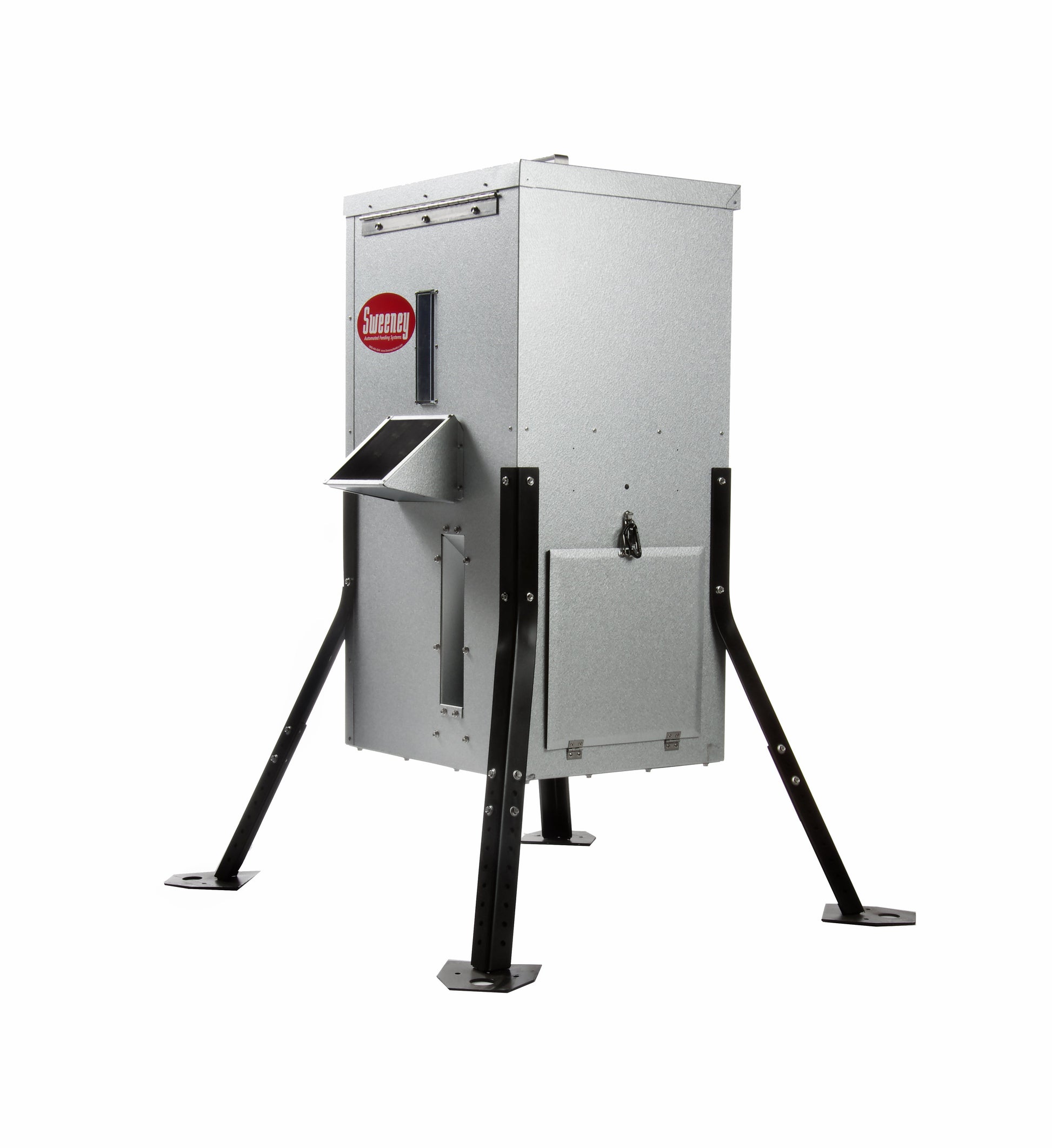 Sweeney Feeders Directional Fish Feeder - 125 lb. Capacity - Silver - Angled Legs
