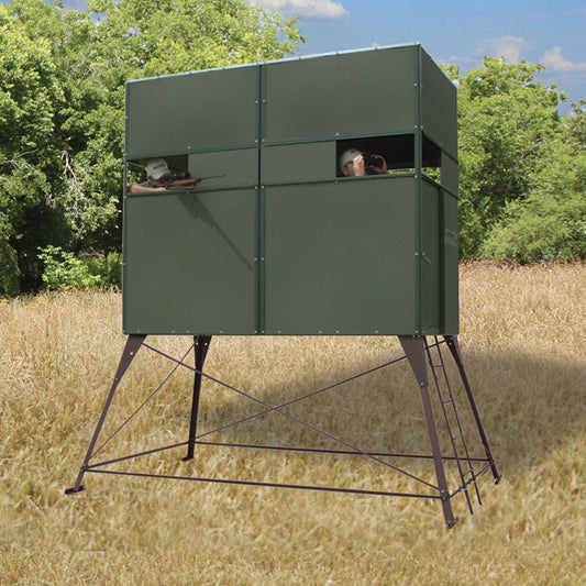 DDB4: Texas Hunter Trophy Deer Blind Double 4' x 8' with 4 Foot Tower