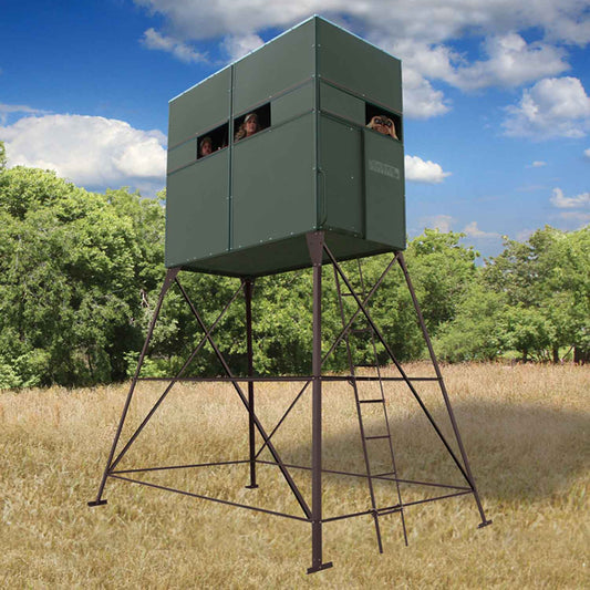 DDB8: Texas Hunter Trophy Deer Blind Double 4' x 8' with 8 Foot Tower