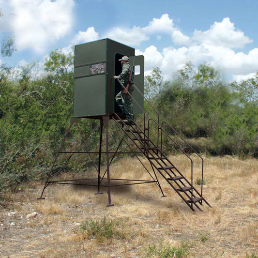 FDB8: Texas Hunter Xtreme Deer Blind Single 4' x 4' with Full Door and 8 Foot Tower