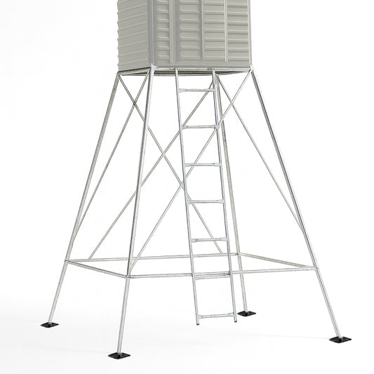 The Blynd 4x4 hunting blind tower stand product image on white background, featuring durable steel frame construction.

