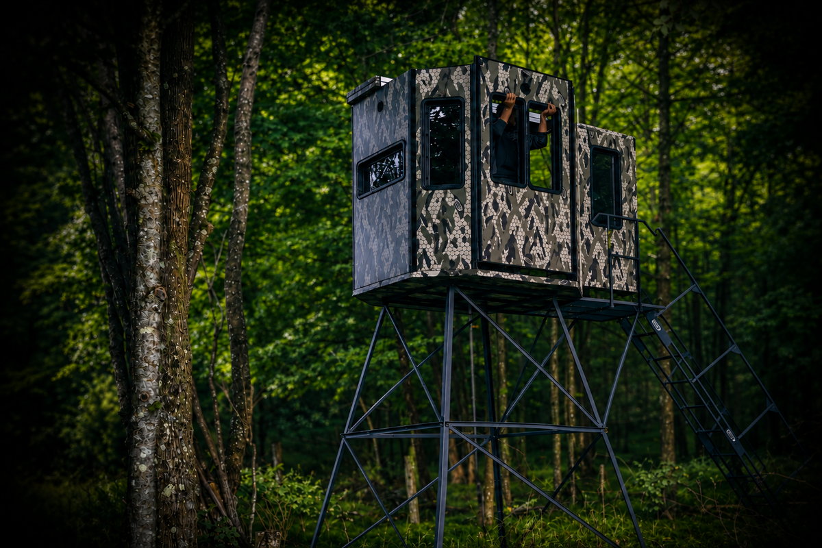 Orion ORIGIN Series — 6x6 Modular Archery Blind & 10 ft Elevated Stand Package