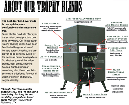 DDBG: Texas Hunter Trophy Ground Blind Double 4' x 8' with Ground Legs