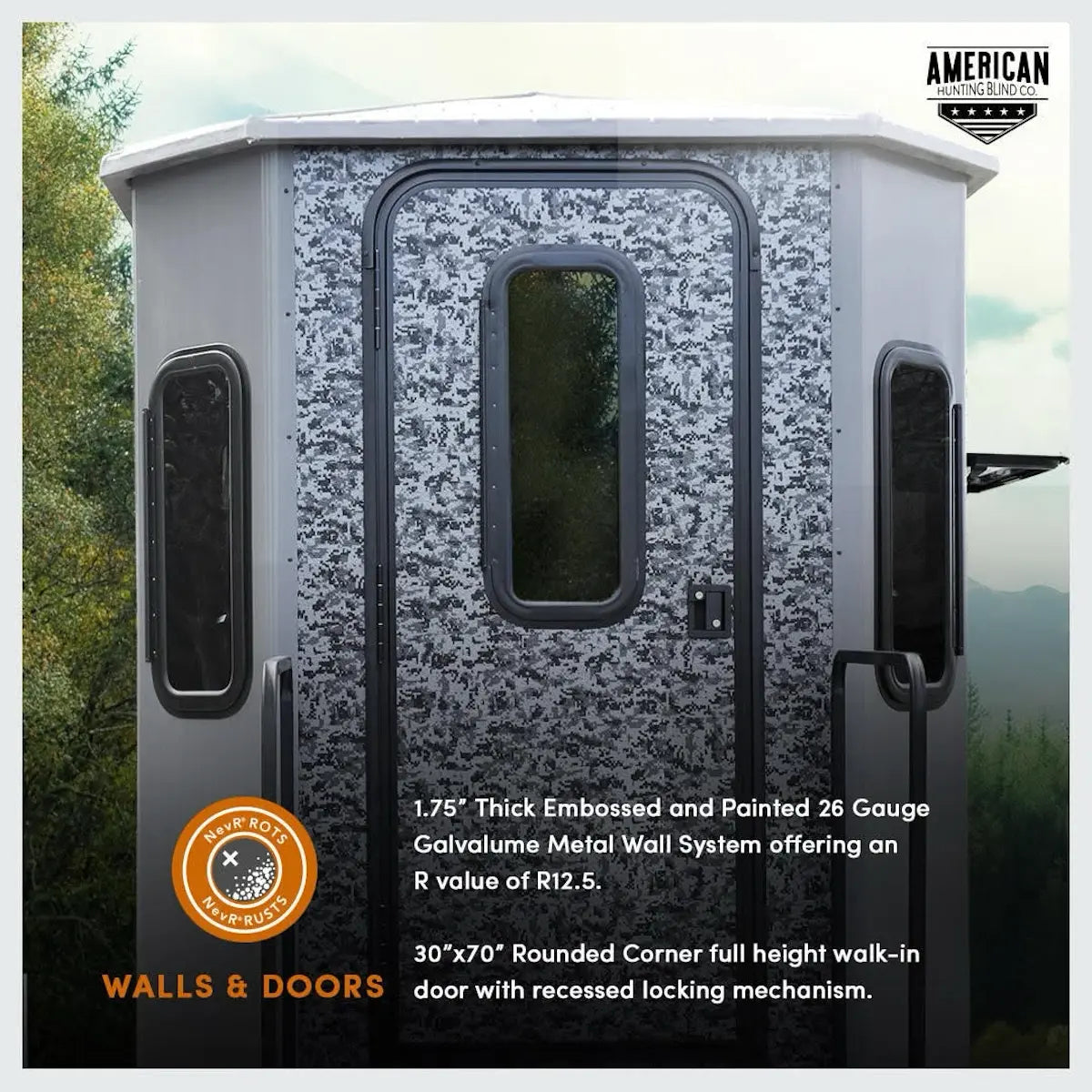 American Hunting Blinds Co. - The Chalet - 6.5' x 6.5' Insulated Hunting Blind