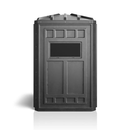 Rear view of the Booner 4-Panel deer blind, showcasing its solid 48 x 48 inch construction, quiet window design, and weather-resistant durability.