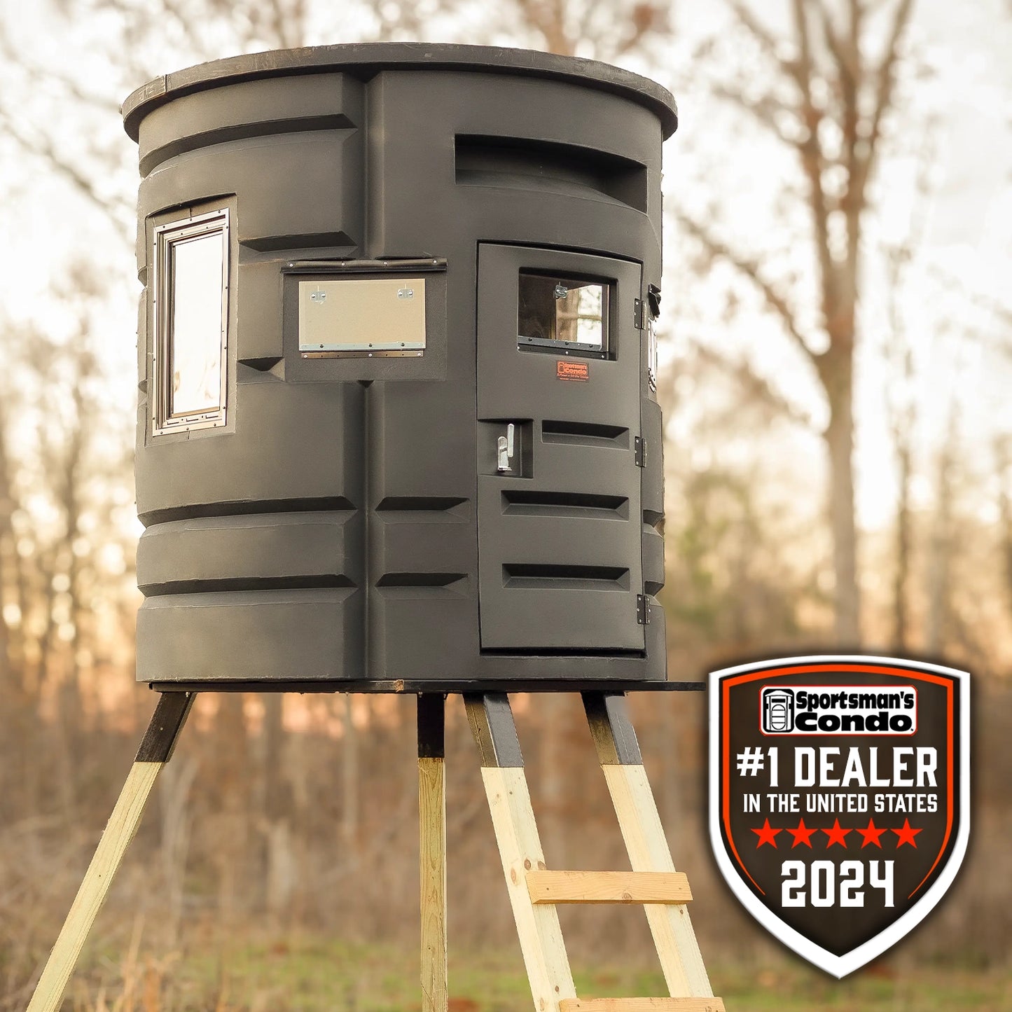Sportsman's Condo Bow Condo 72 in. diameter Deer Stand: Black, Loaded