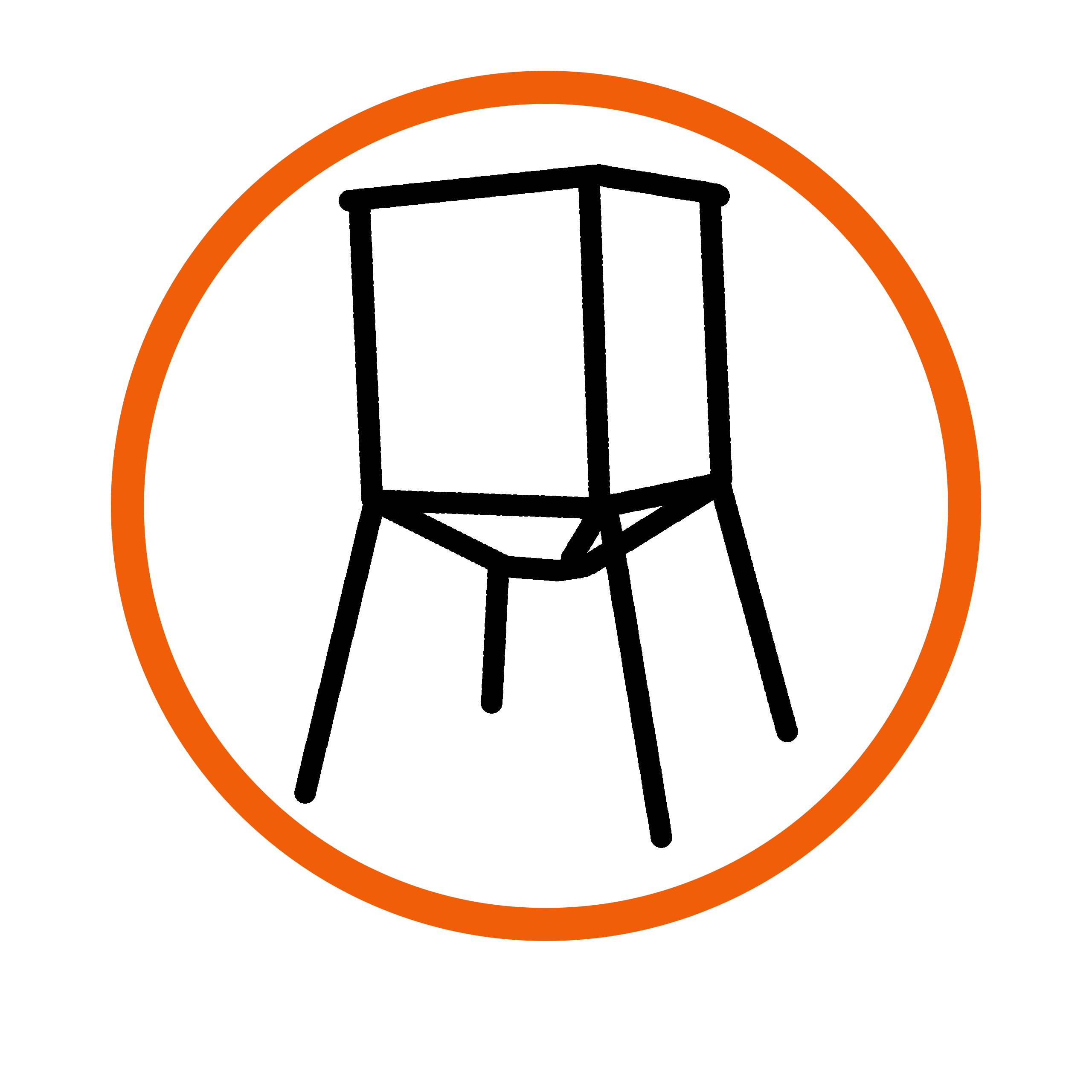Black outline of a chair