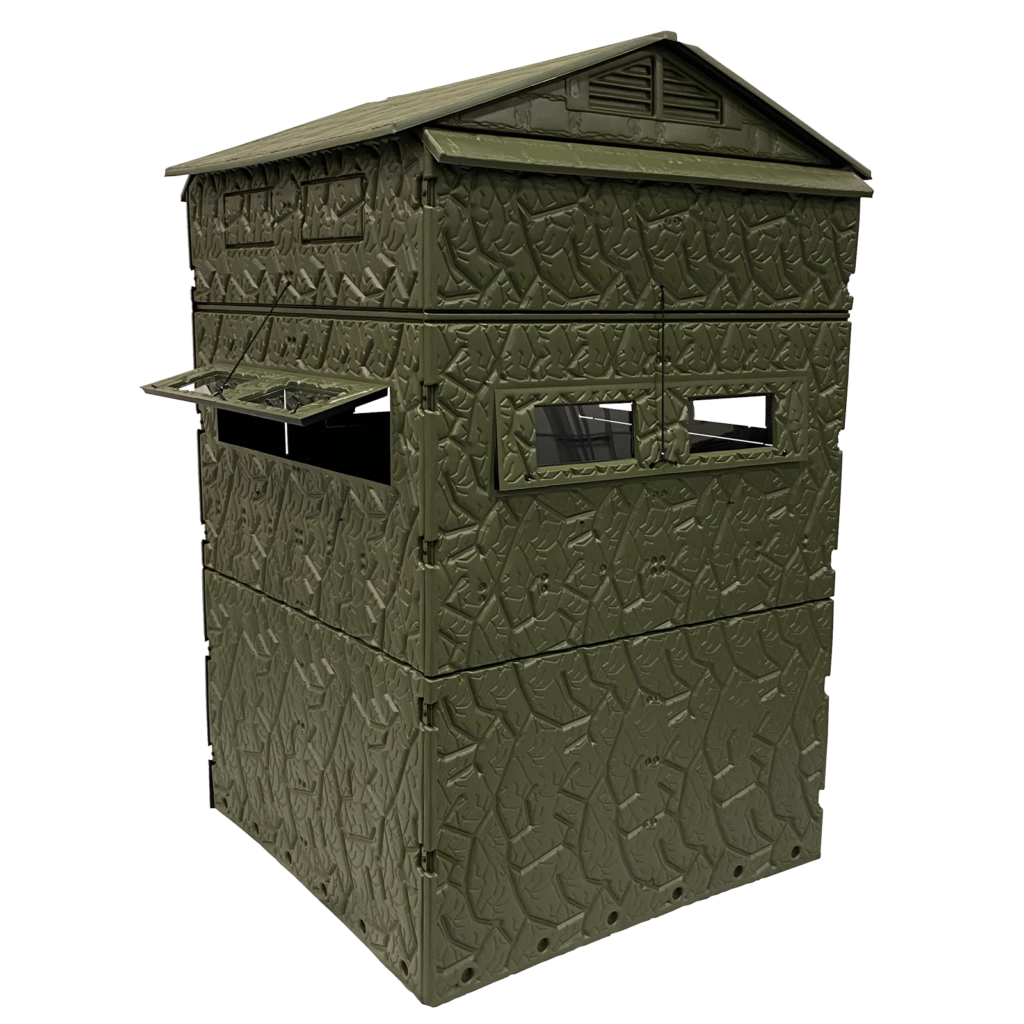 Snap Lock Freedom Blind 4' x 4'. Durable panels and camouflaged design for hunting concealment.