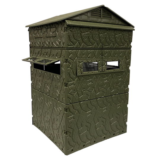 Snap Lock Freedom Blind 4' x 4'. Durable panels and camouflaged design for hunting concealment.