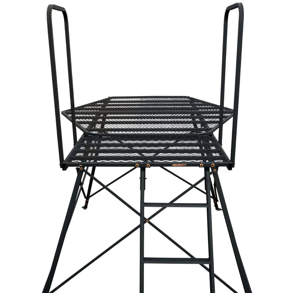 Hawk Warrior 10-foot tower frame with platform and ladder, elevated blind support structure