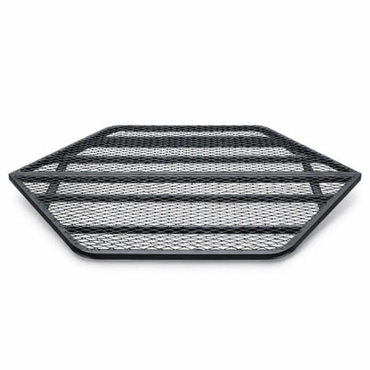 Hawk Scout hunting blind metal floor platform close-up, grated surface for traction and drainage