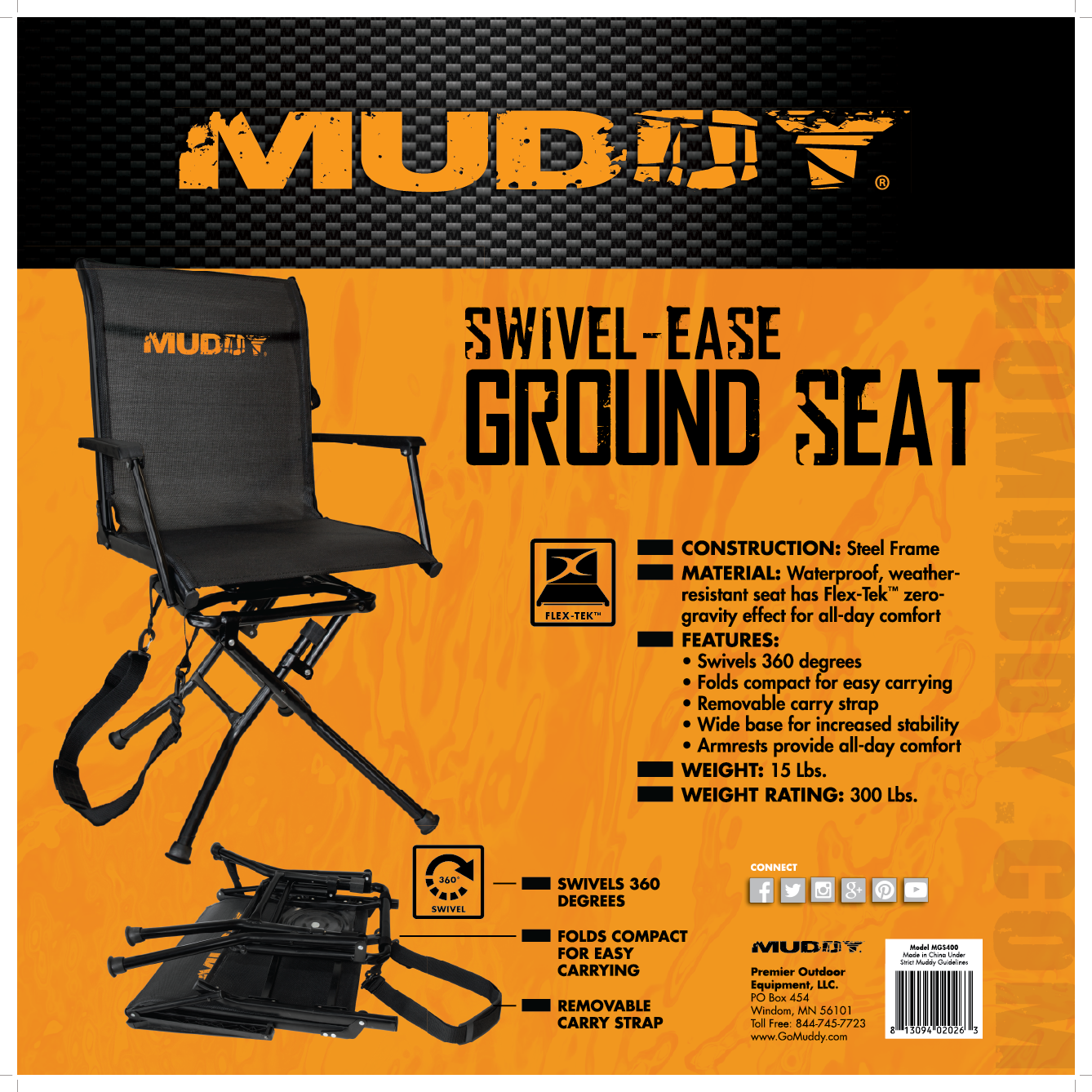 Muddy Swivel Ground Seat