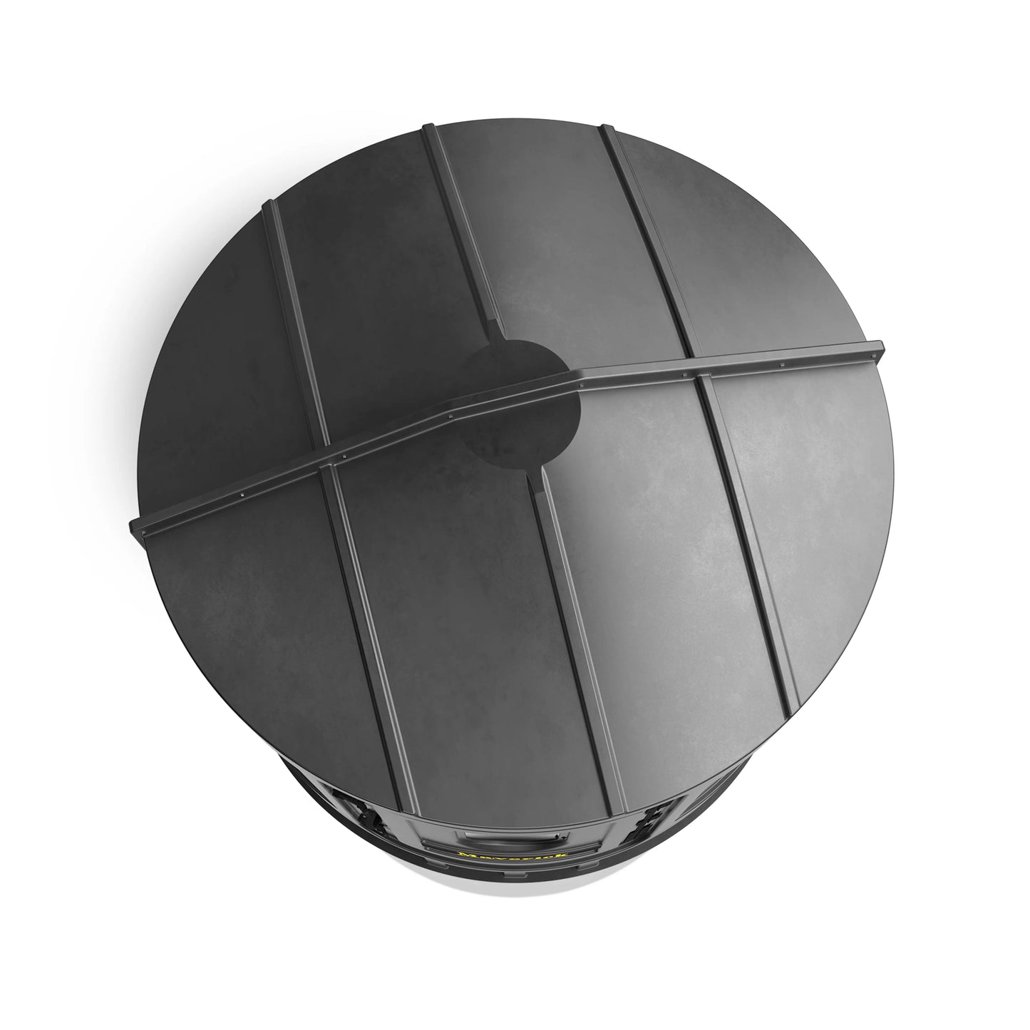 Top-down view of the Maverick XL black deer hunting blind roof showing durable molded construction, sold by Outdoors For Less