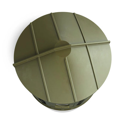 Top-down view of the Maverick XL green deer hunting blind roof showing durable molded construction, sold by Outdoors For Less