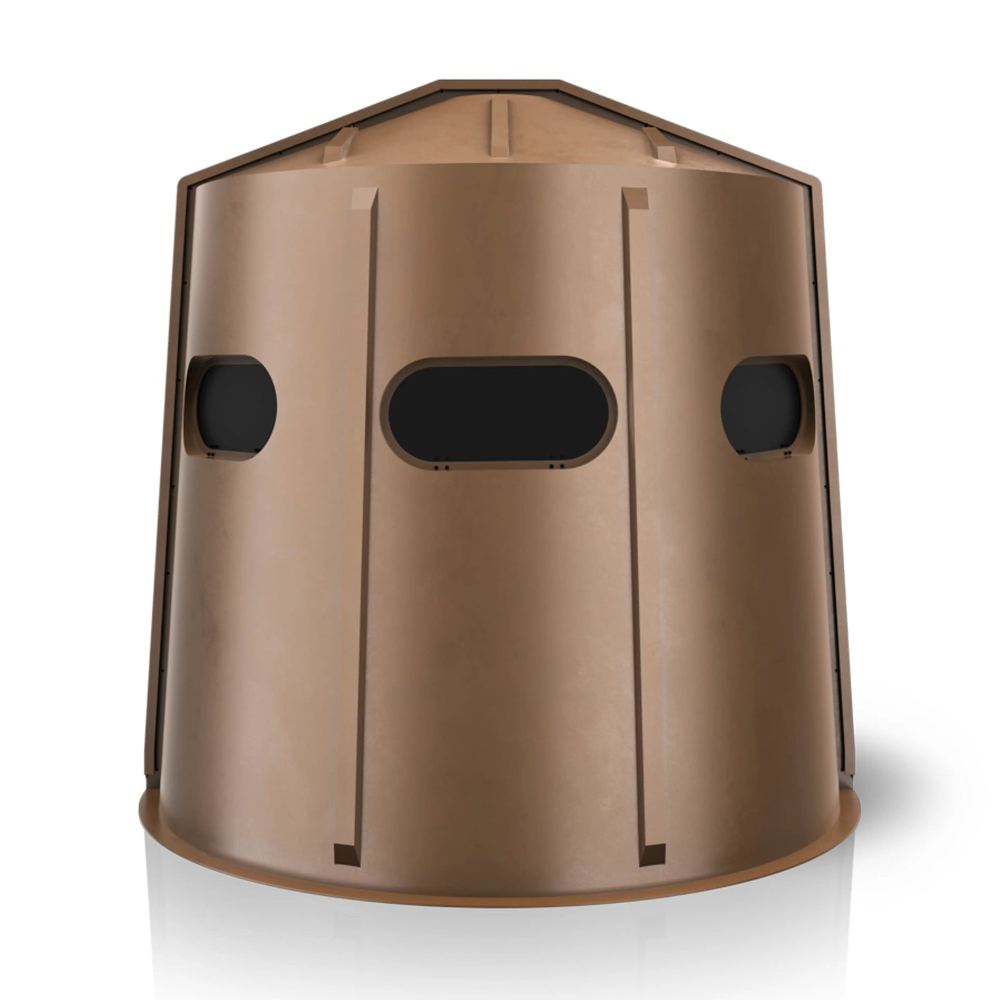 Maverick 5 Shooter GX brown deer hunting blind rear view, low-profile ground blind sold by Outdoors For Less