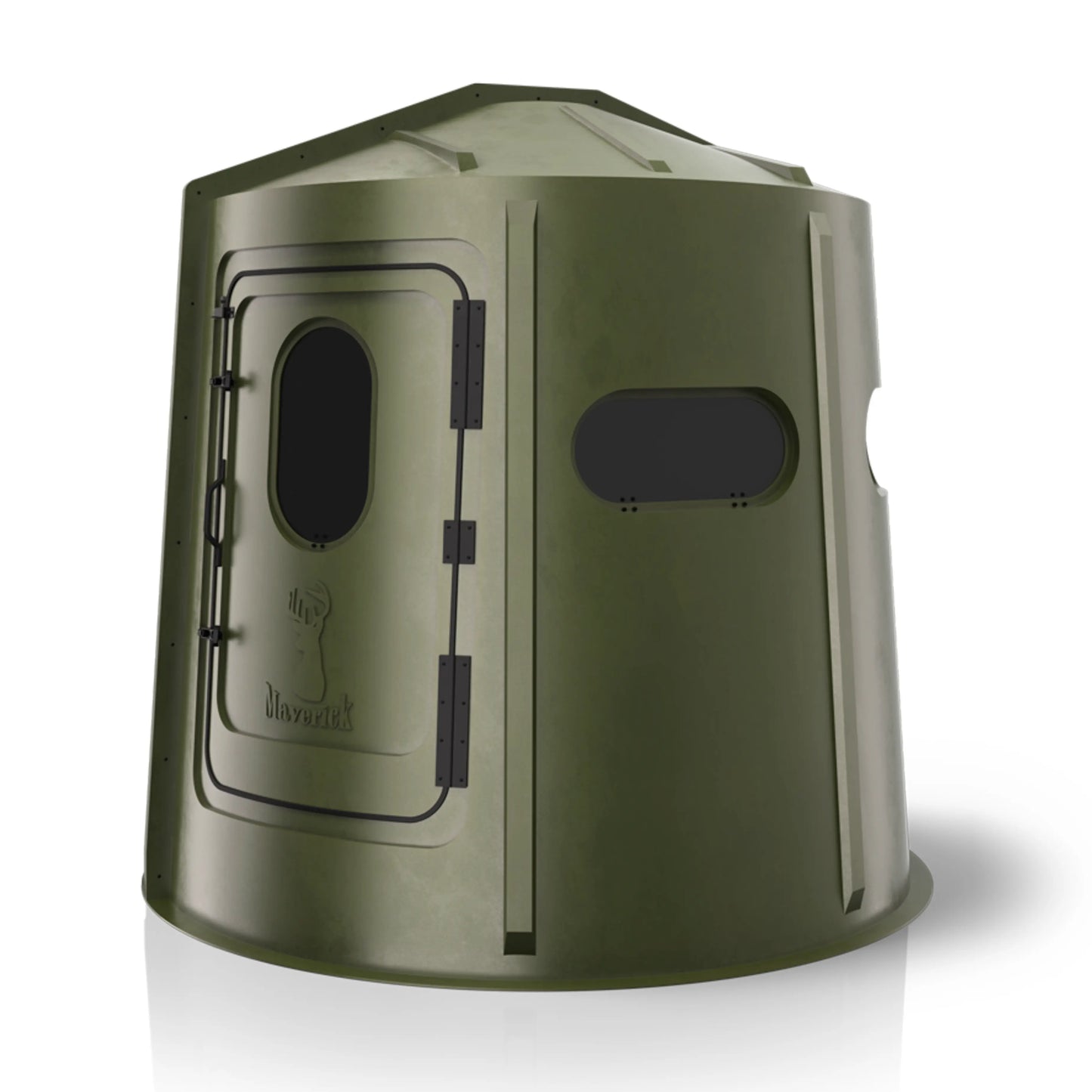 Maverick 5 Shooter GX green deer hunting blind right side view, compact ground blind sold by Outdoors For Less