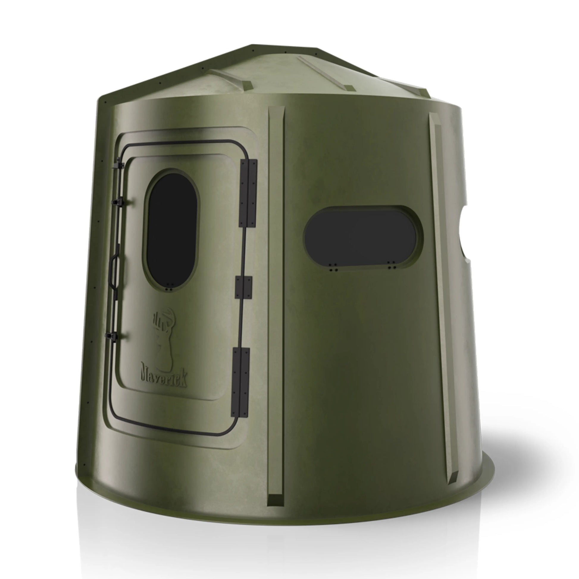 Maverick 5 Shooter GX green deer hunting blind right side view, compact ground blind sold by Outdoors For Less