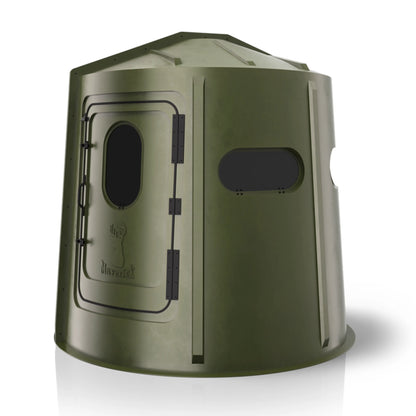 Maverick 5 Shooter GX green deer hunting blind right side view, compact ground blind sold by Outdoors For Less