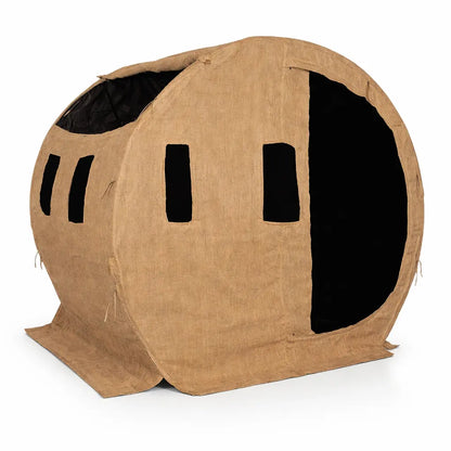 Muddy Bale Blind front exterior view with multiple shooting windows