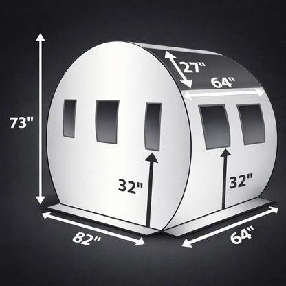 Muddy Bale Blind interior frame and window layout diagram