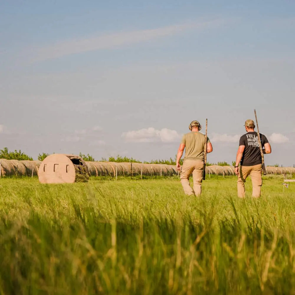 Muddy Bale Blind hay bale-style ground hunting blind in open field