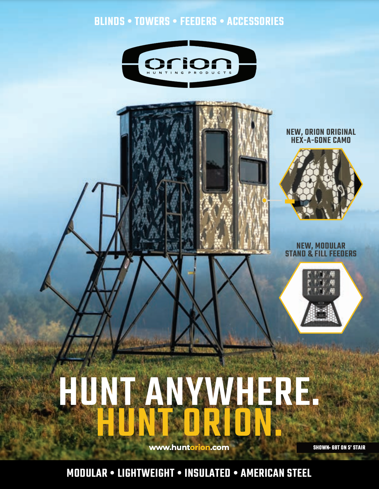 Orion Hunting - 6x6 Premium Archery/Bow Hunting Blind - Vertical Windows