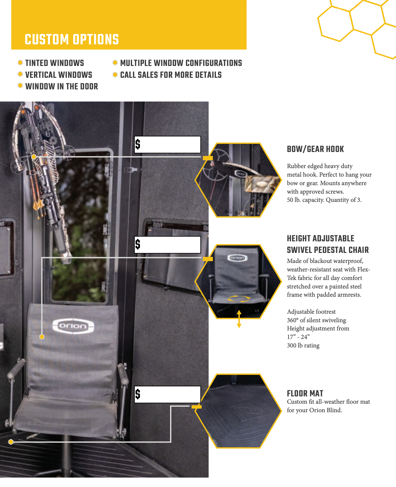 Orion Hunting - 6x6 Premium Archery/Bow Hunting Blind - Vertical Windows