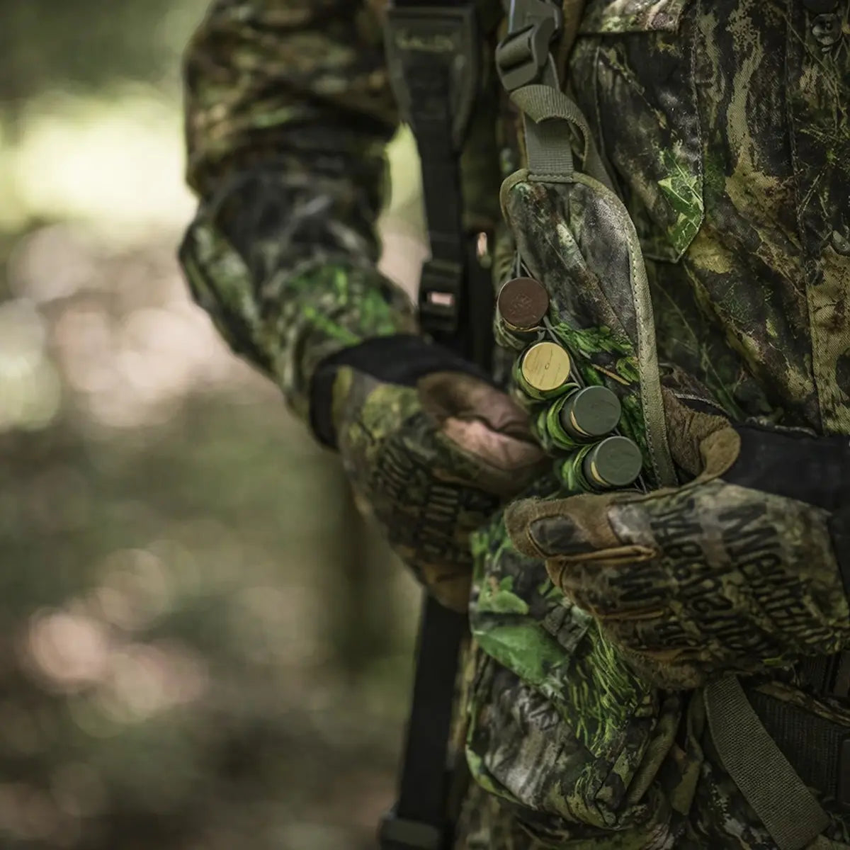 Close-up of Tenzing Turkey Recliner vest pocket and strap detail