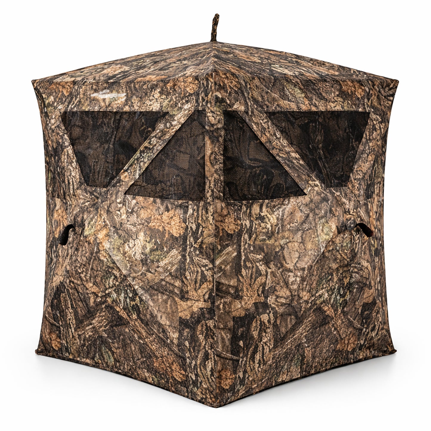 Ameristep Care Taker fire-retardant ground hunting blind product view showing camo exterior and window layout