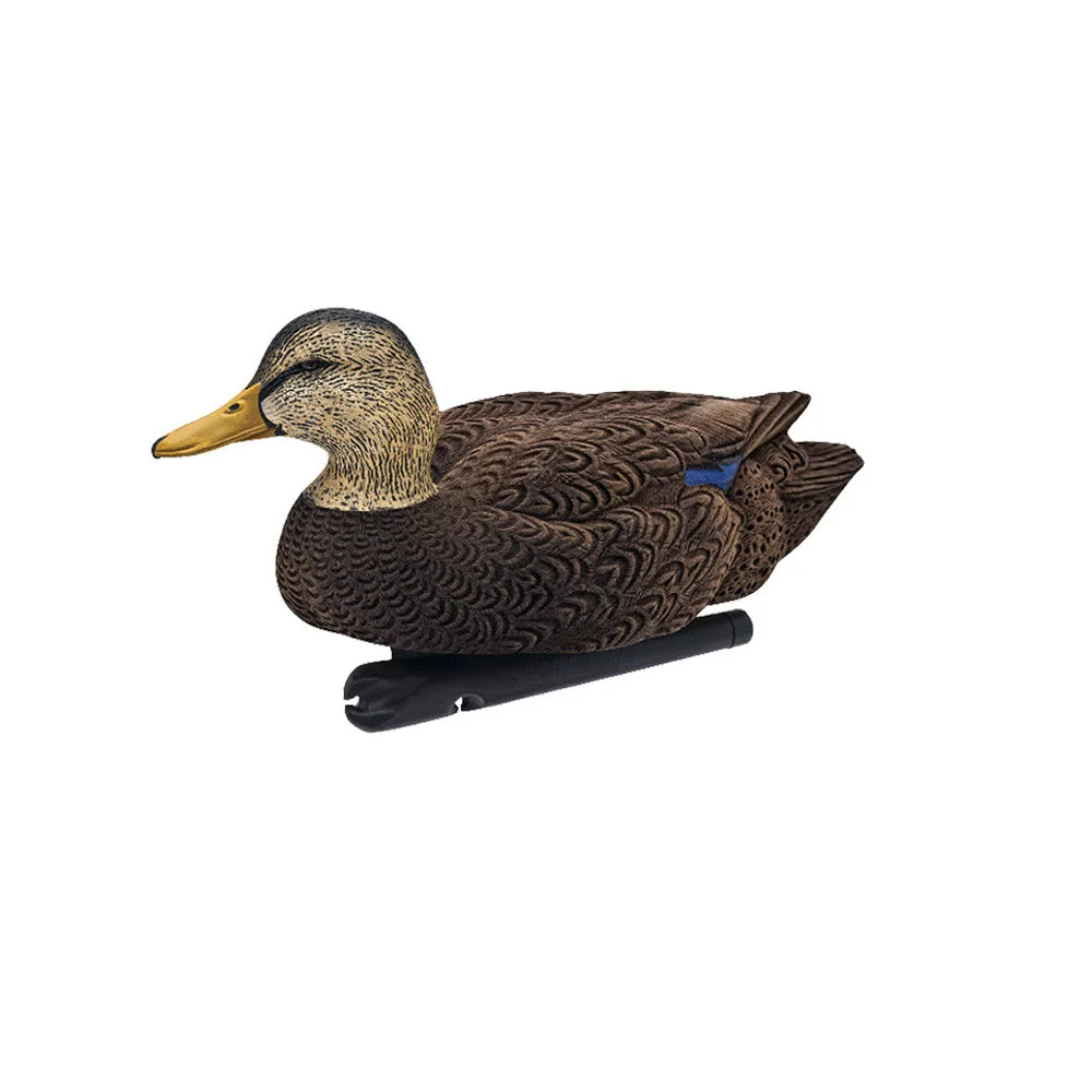 Avian-X TOPFLIGHT flocked black duck floating decoy, upright hen pose side profile