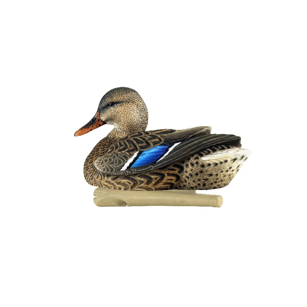 Avian-X TopFlight Mallard hen resting decoy, side profile studio shot on white background
