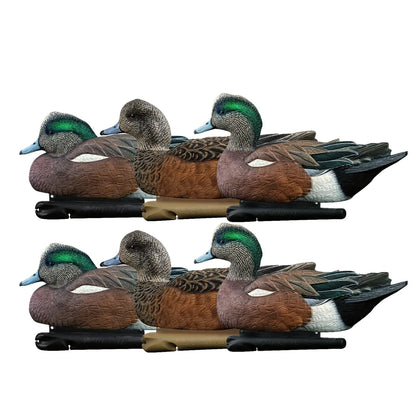 Avian-X TopFlight Wigeon 6-pack of floating decoys, full studio group on white