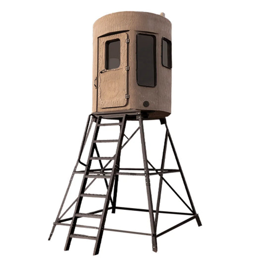 Banks Outdoors The Stump 3 360° Phantom tower hunting blind, front three-quarter view on white background
