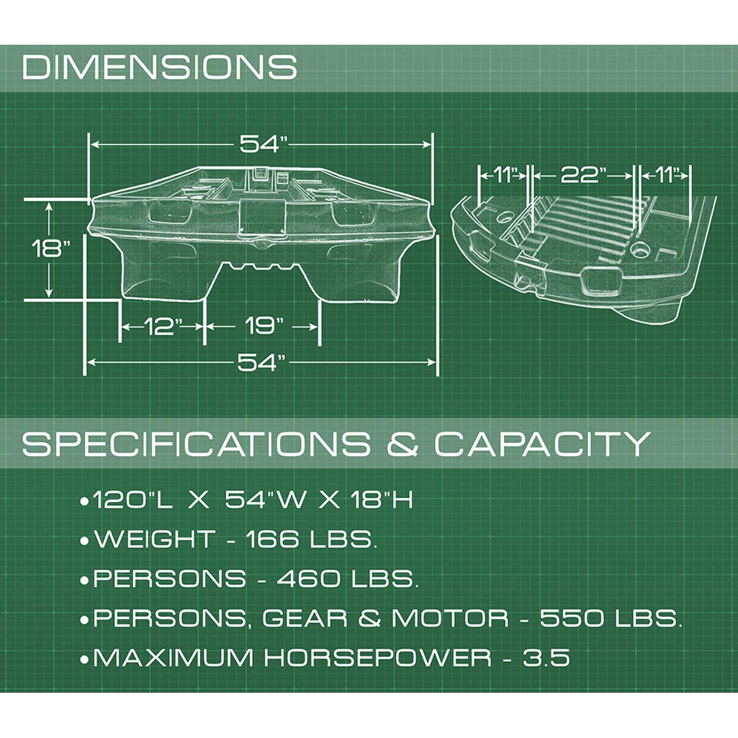 Bass Hunter 120 Bass Fishing Boat (10 ft x 54 in)