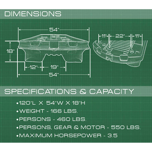 Bass Hunter 120 Bass Fishing Boat (10 ft x 54 in)