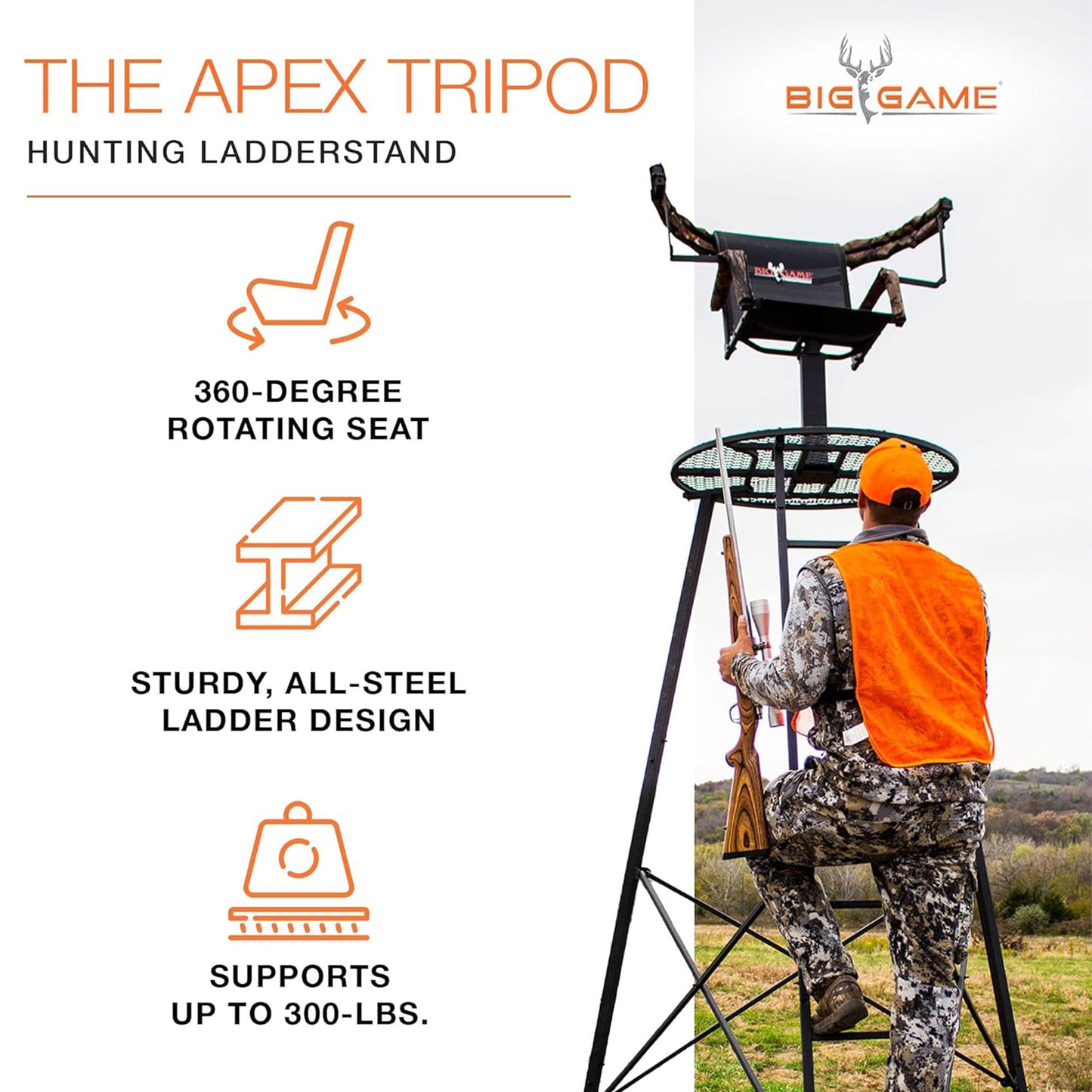 Big Game Treestands Apex Tripod 12.5' Tall