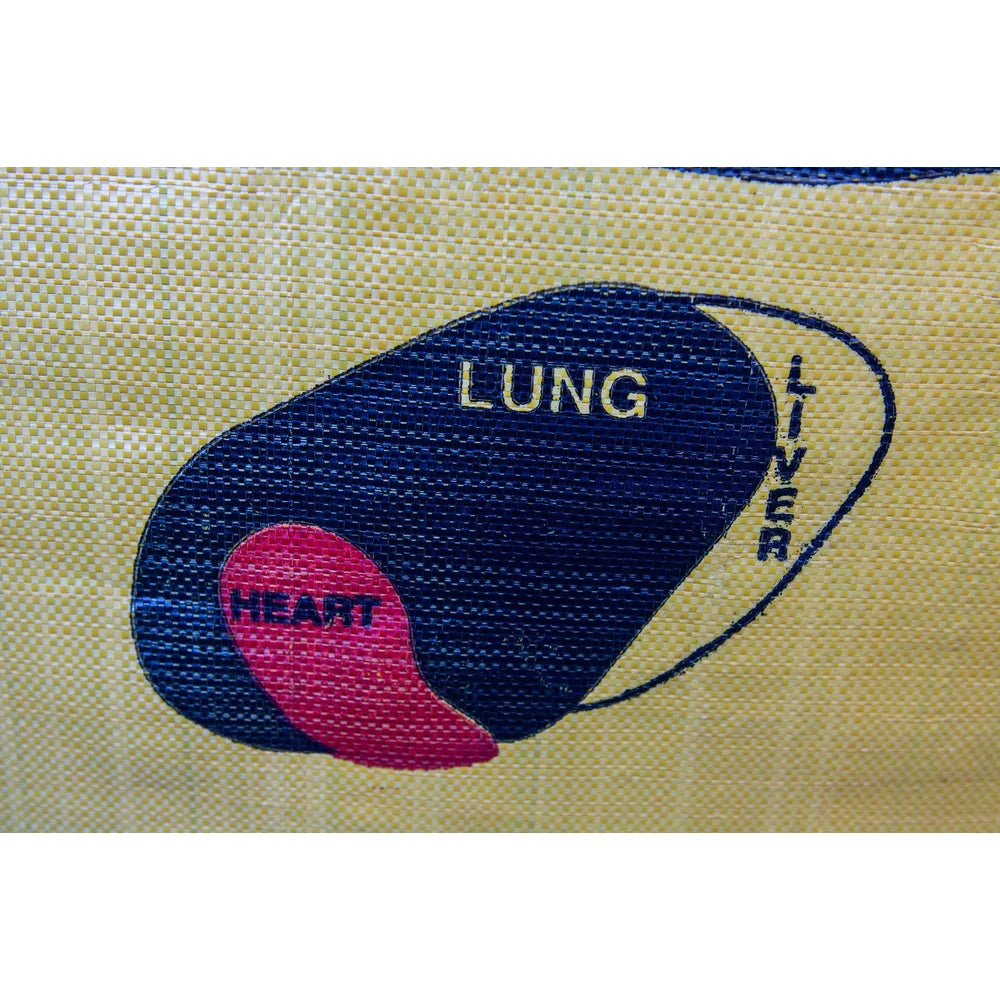Big Shot Ballistic 450 bag archery target close-up of rear face showing lung, heart, and liver kill-zone zones