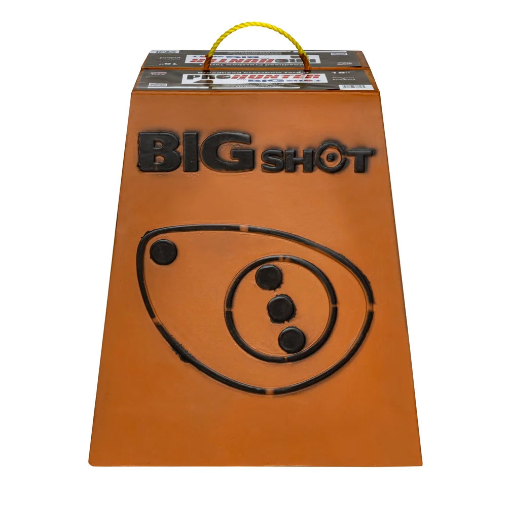 Big Shot Pro Hunter 18" archery target, front face showing deer vitals oval zone aiming spots on white background
