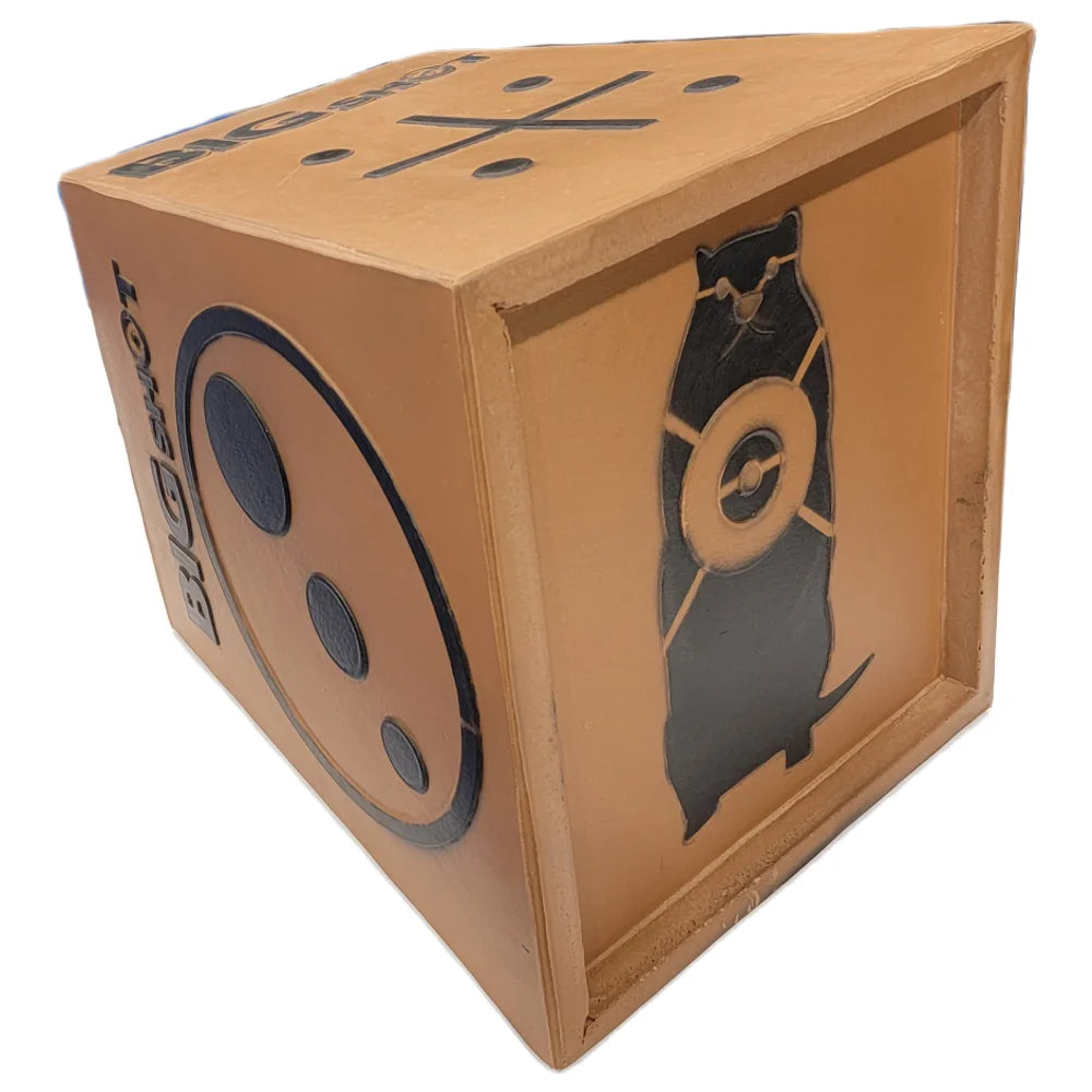 Big Shot Pro Hunter 18" archery target cube, angled view showing animal silhouette target face and circular aiming side