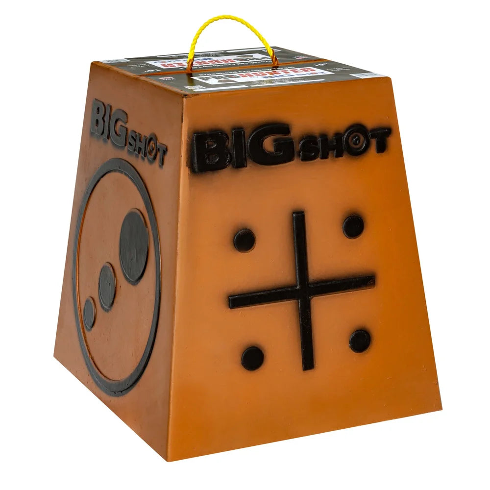 Big Shot Pro Hunter 18" archery target, three-quarter view showing crosshair side and circular target face