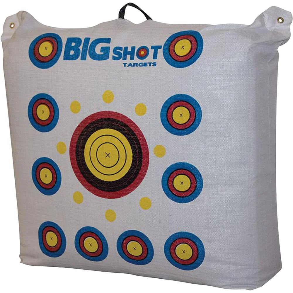 Big Shot Targets Outdoor Range Bag Target, front view showing multi-bullseye face on white background