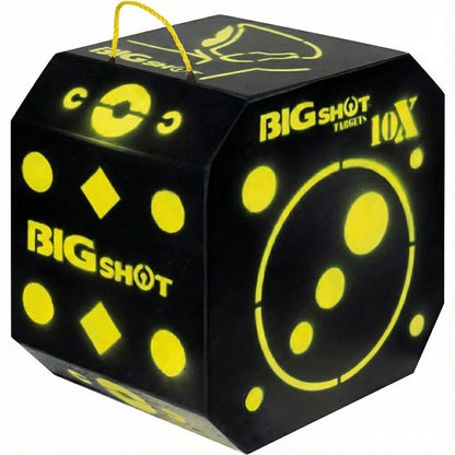 BIGshot Targets Titan XS Easy Pull Crossbow Target, front right three-quarter view showing circle and spot aiming points
