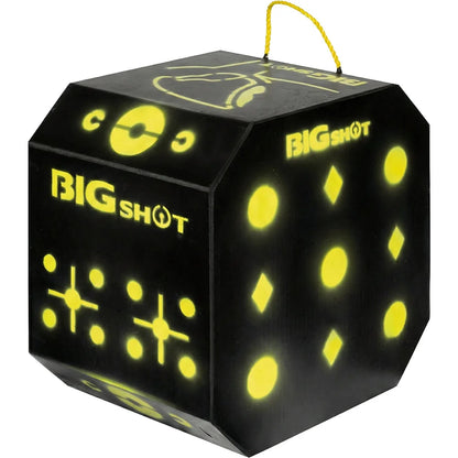 BIGshot Targets Titan XS Easy Pull Crossbow Target, left rear three-quarter view showing crosshair and spot aiming points