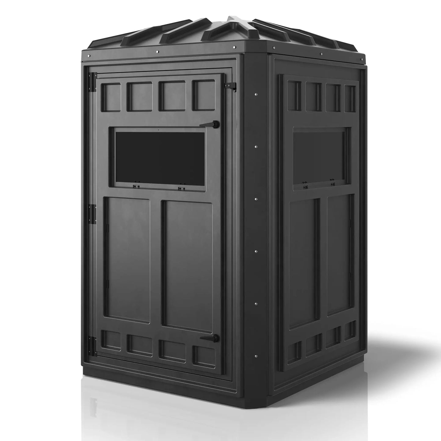 Angled view of a Booner 4-Panel Deer Stand 48 in. x 48 in. with a white background