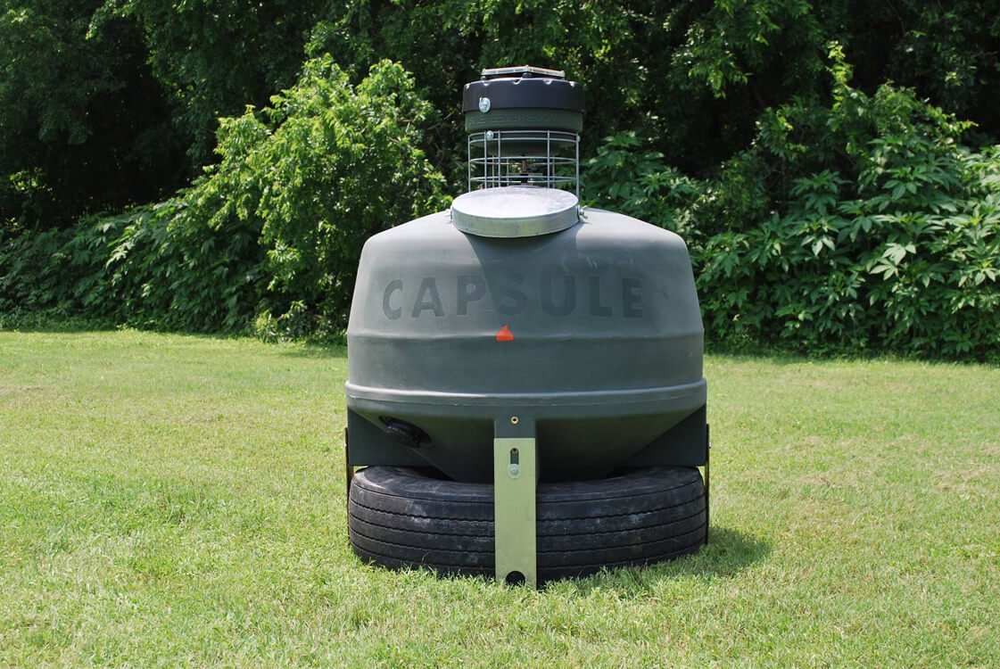 Capsule Ground Level Sit and Fill Deer Corn and Protein Feeder 800 lb. Capacity